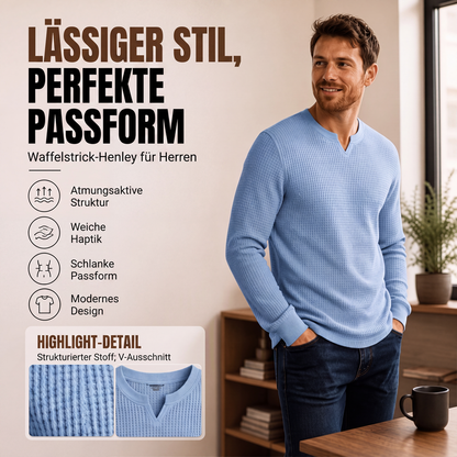 📢📢50%Rabatt!!!🎉✨Herren-Hemd mit Waffelstrick & V-Ausschnitt in Slim-Fit-Passform – Figurbetonter Schnitt, weiche Waffelstruktur & vielseitig kombinierbar – Perfekt für Alltag, Büro & Freizeit – Jetzt -50%!
