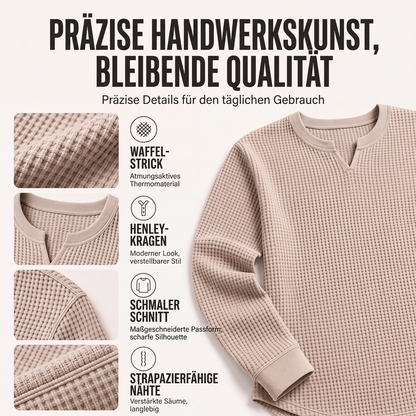 📢📢50%Rabatt!!!🎉✨Herren-Hemd mit Waffelstrick & V-Ausschnitt in Slim-Fit-Passform – Figurbetonter Schnitt, weiche Waffelstruktur & vielseitig kombinierbar – Perfekt für Alltag, Büro & Freizeit – Jetzt -50%!