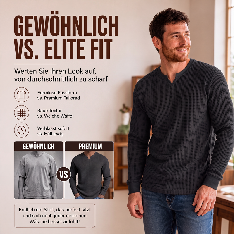 📢📢50%Rabatt!!!🎉✨Herren-Hemd mit Waffelstrick & V-Ausschnitt in Slim-Fit-Passform – Figurbetonter Schnitt, weiche Waffelstruktur & vielseitig kombinierbar – Perfekt für Alltag, Büro & Freizeit – Jetzt -50%!