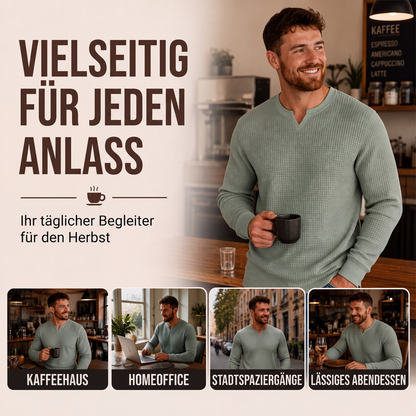 📢📢50%Rabatt!!!🎉✨Herren-Hemd mit Waffelstrick & V-Ausschnitt in Slim-Fit-Passform – Figurbetonter Schnitt, weiche Waffelstruktur & vielseitig kombinierbar – Perfekt für Alltag, Büro & Freizeit – Jetzt -50%!