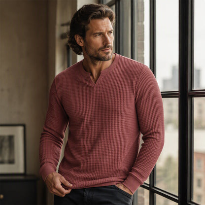 📢📢50%Rabatt!!!🎉✨Herren-Hemd mit Waffelstrick & V-Ausschnitt in Slim-Fit-Passform – Figurbetonter Schnitt, weiche Waffelstruktur & vielseitig kombinierbar – Perfekt für Alltag, Büro & Freizeit – Jetzt -50%!
