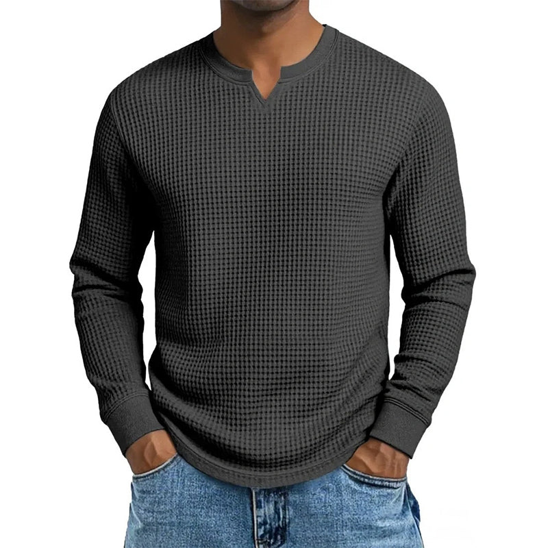 📢📢50%Rabatt!!!🎉✨Herren-Hemd mit Waffelstrick & V-Ausschnitt in Slim-Fit-Passform – Figurbetonter Schnitt, weiche Waffelstruktur & vielseitig kombinierbar – Perfekt für Alltag, Büro & Freizeit – Jetzt -50%!