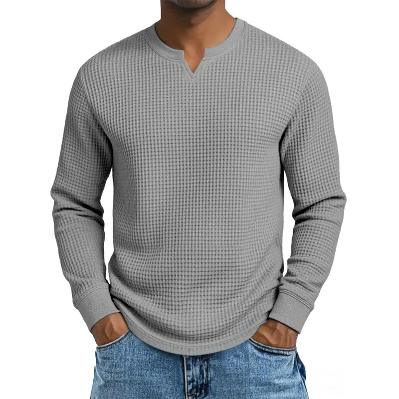 📢📢50%Rabatt!!!🎉✨Herren-Hemd mit Waffelstrick & V-Ausschnitt in Slim-Fit-Passform – Figurbetonter Schnitt, weiche Waffelstruktur & vielseitig kombinierbar – Perfekt für Alltag, Büro & Freizeit – Jetzt -50%!