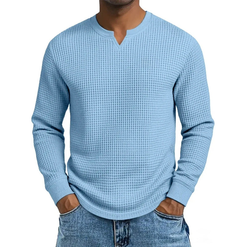 📢📢50%Rabatt!!!🎉✨Herren-Hemd mit Waffelstrick & V-Ausschnitt in Slim-Fit-Passform – Figurbetonter Schnitt, weiche Waffelstruktur & vielseitig kombinierbar – Perfekt für Alltag, Büro & Freizeit – Jetzt -50%!