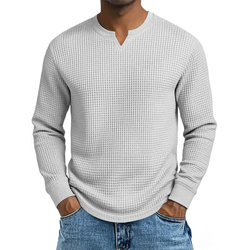 📢📢50%Rabatt!!!🎉✨Herren-Hemd mit Waffelstrick & V-Ausschnitt in Slim-Fit-Passform – Figurbetonter Schnitt, weiche Waffelstruktur & vielseitig kombinierbar – Perfekt für Alltag, Büro & Freizeit – Jetzt -50%!