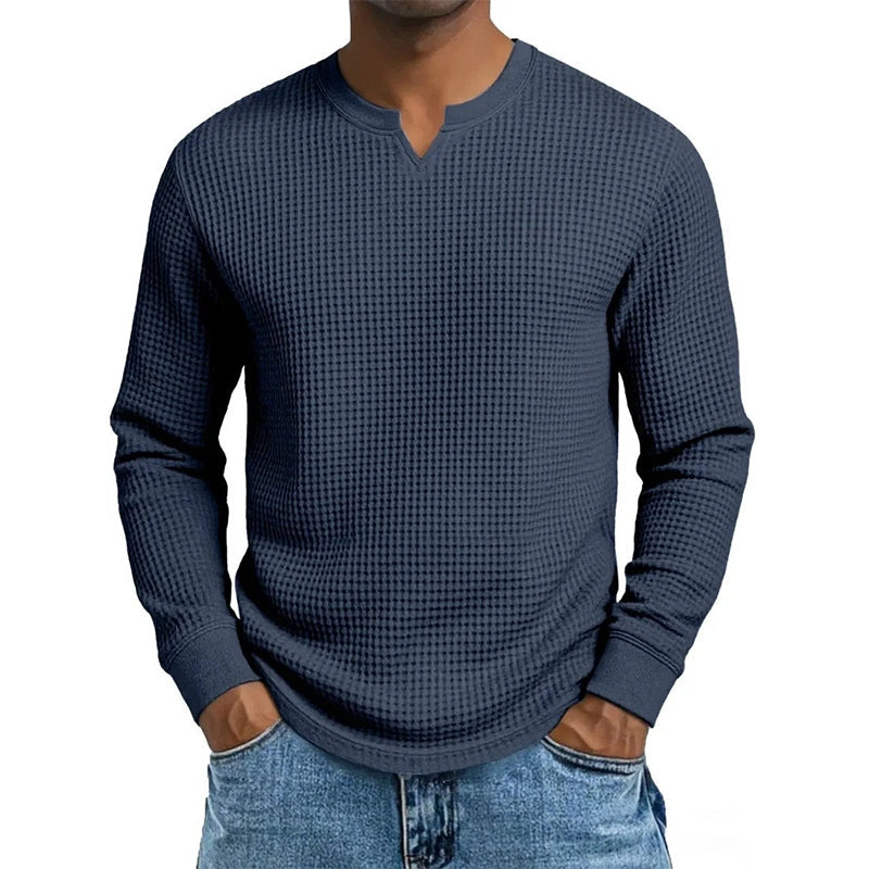 📢📢50%Rabatt!!!🎉✨Herren-Hemd mit Waffelstrick & V-Ausschnitt in Slim-Fit-Passform – Figurbetonter Schnitt, weiche Waffelstruktur & vielseitig kombinierbar – Perfekt für Alltag, Büro & Freizeit – Jetzt -50%!
