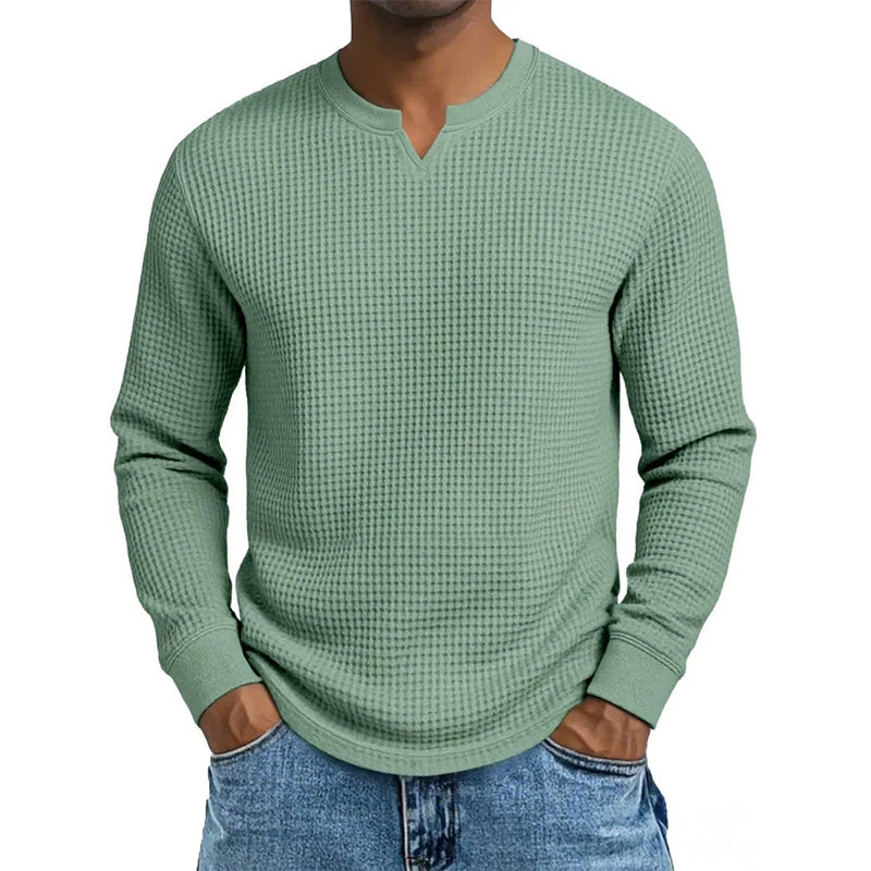 📢📢50%Rabatt!!!🎉✨Herren-Hemd mit Waffelstrick & V-Ausschnitt in Slim-Fit-Passform – Figurbetonter Schnitt, weiche Waffelstruktur & vielseitig kombinierbar – Perfekt für Alltag, Büro & Freizeit – Jetzt -50%!