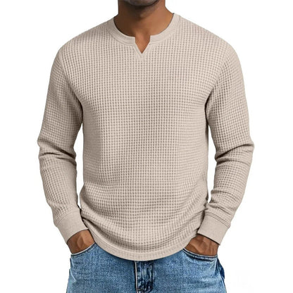 📢📢50%Rabatt!!!🎉✨Herren-Hemd mit Waffelstrick & V-Ausschnitt in Slim-Fit-Passform – Figurbetonter Schnitt, weiche Waffelstruktur & vielseitig kombinierbar – Perfekt für Alltag, Büro & Freizeit – Jetzt -50%!