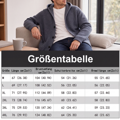 📢📢50%Rabatt!!!🎉✨Gestrickte Kapuzenstrickjacke für Herren – Lässige, lockere Strickjacke mit Knöpfen – vielseitig als Jacke tragbar – Perfekt für Alltag, Freizeit & die Übergangszeit – Jetzt -50%!