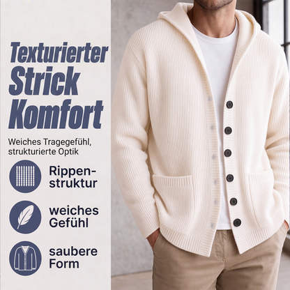 📢📢50%Rabatt!!!🎉✨Gestrickte Kapuzenstrickjacke für Herren – Lässige, lockere Strickjacke mit Knöpfen – vielseitig als Jacke tragbar – Perfekt für Alltag, Freizeit & die Übergangszeit – Jetzt -50%!