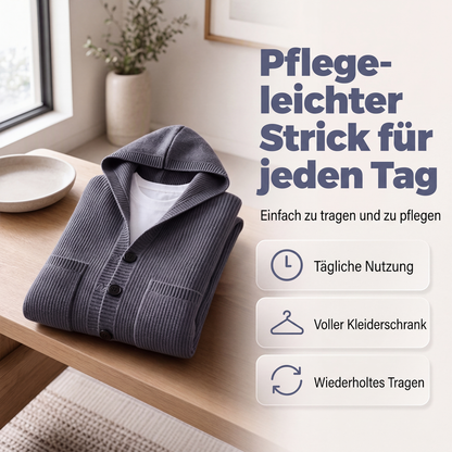 📢📢50%Rabatt!!!🎉✨Gestrickte Kapuzenstrickjacke für Herren – Lässige, lockere Strickjacke mit Knöpfen – vielseitig als Jacke tragbar – Perfekt für Alltag, Freizeit & die Übergangszeit – Jetzt -50%!