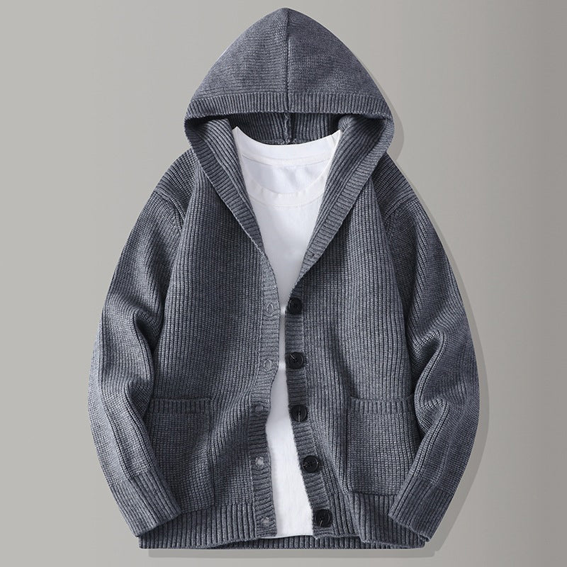 📢📢50%Rabatt!!!🎉✨Gestrickte Kapuzenstrickjacke für Herren – Lässige, lockere Strickjacke mit Knöpfen – vielseitig als Jacke tragbar – Perfekt für Alltag, Freizeit & die Übergangszeit – Jetzt -50%!