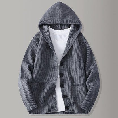 📢📢50%Rabatt!!!🎉✨Gestrickte Kapuzenstrickjacke für Herren – Lässige, lockere Strickjacke mit Knöpfen – vielseitig als Jacke tragbar – Perfekt für Alltag, Freizeit & die Übergangszeit – Jetzt -50%!