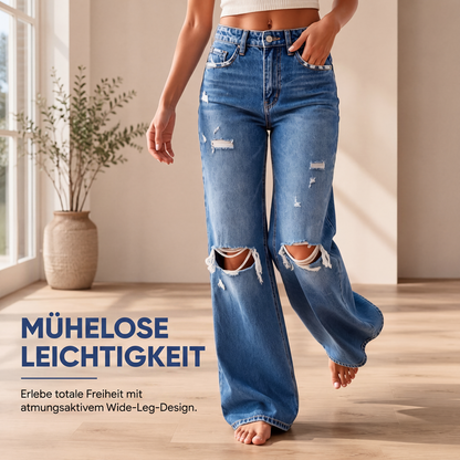 📢📢50%Rabatt!!!🎉✨Schicke hochtaillierte Damen-Jeans im Used-Look