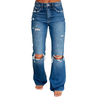 📢📢50%Rabatt!!!🎉✨Schicke hochtaillierte Damen-Jeans im Used-Look