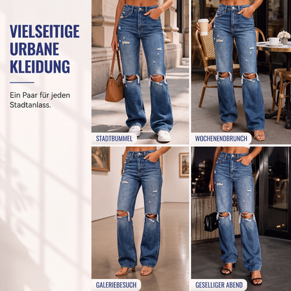 📢📢50%Rabatt!!!🎉✨Schicke hochtaillierte Damen-Jeans im Used-Look