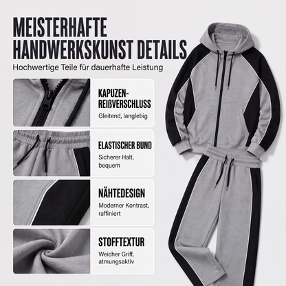 📢📢50%Rabatt!!!🎉✨Herren Farbblock-Set mit Reißverschluss-Kapuzenpullover und Jogginghose