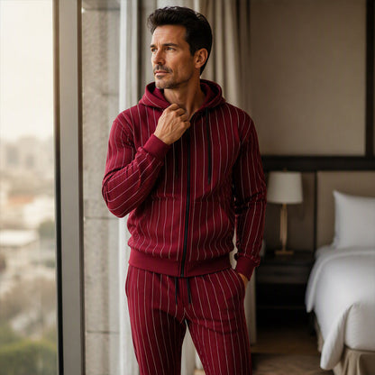 📢📢50%Rabatt!!!🎉✨Herren Farbblock-Set mit Reißverschluss-Kapuzenpullover und Jogginghose
