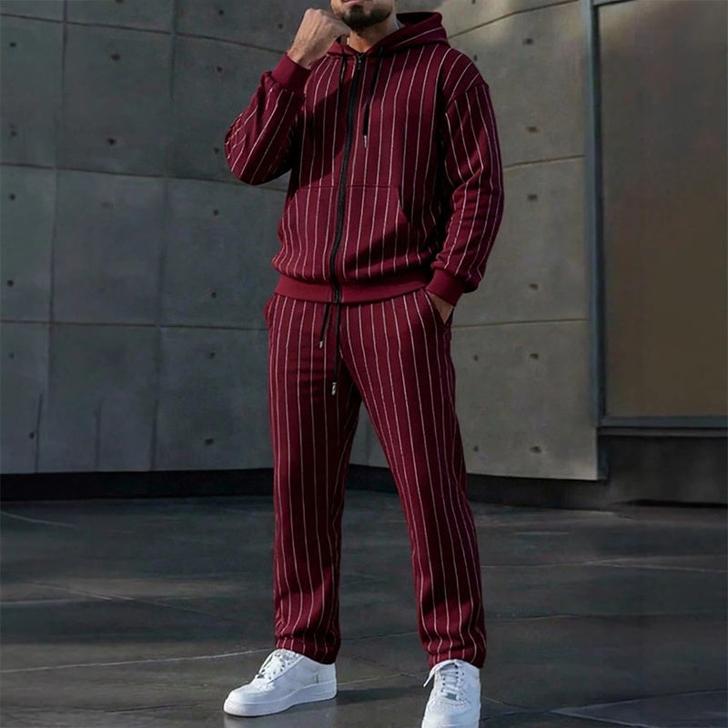 📢📢50%Rabatt!!!🎉✨Herren Farbblock-Set mit Reißverschluss-Kapuzenpullover und Jogginghose