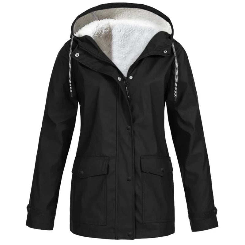 📢📢50%Rabatt!!!🎉✨Gefütterte Outdoorjacke mit Kapuze für Damen
