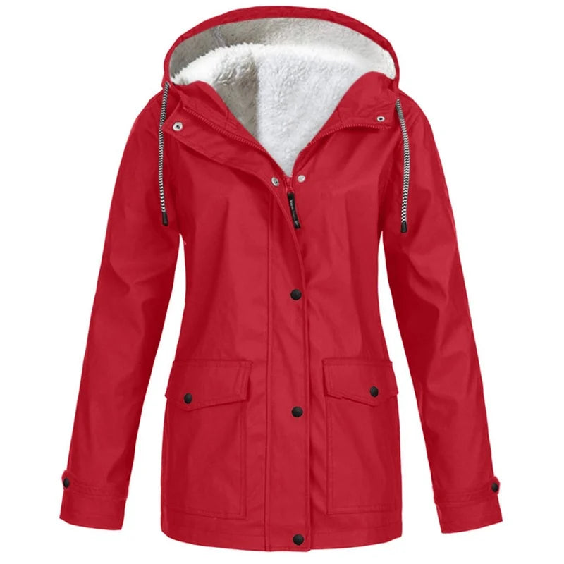 📢📢50%Rabatt!!!🎉✨Gefütterte Outdoorjacke mit Kapuze für Damen
