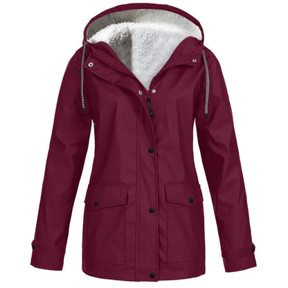 📢📢50%Rabatt!!!🎉✨Gefütterte Outdoorjacke mit Kapuze für Damen