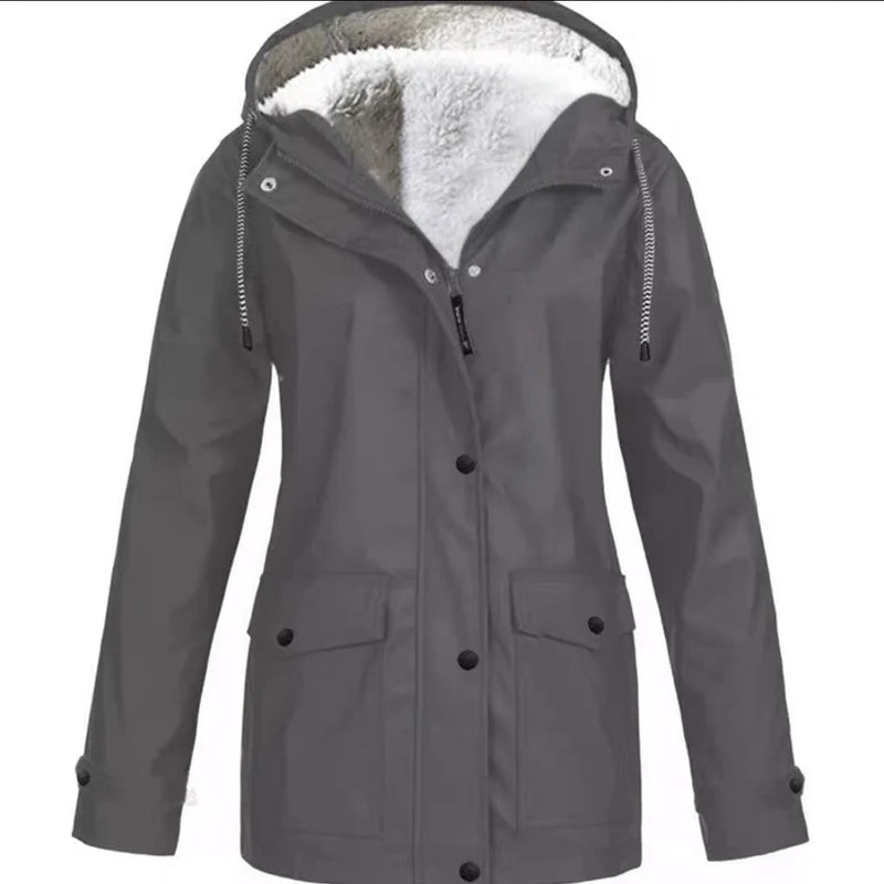 📢📢50%Rabatt!!!🎉✨Gefütterte Outdoorjacke mit Kapuze für Damen