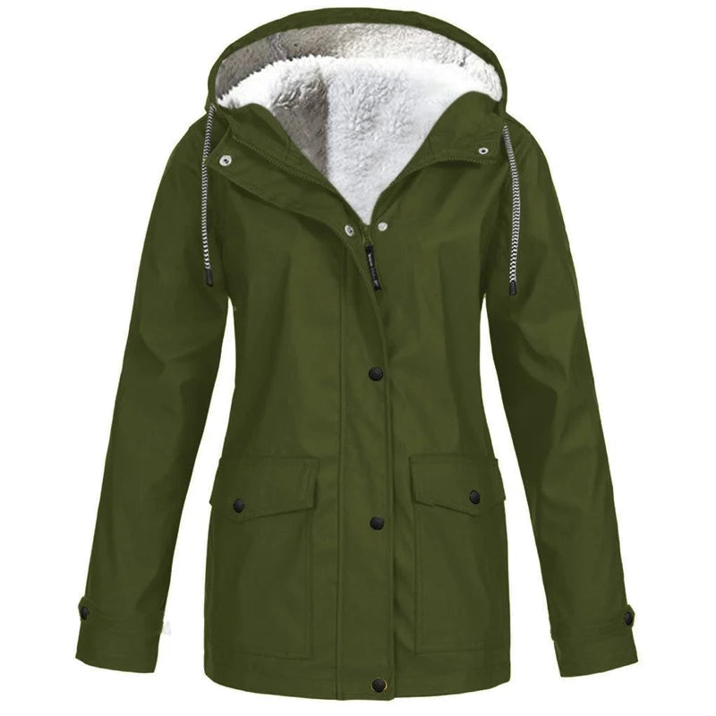 📢📢50%Rabatt!!!🎉✨Gefütterte Outdoorjacke mit Kapuze für Damen