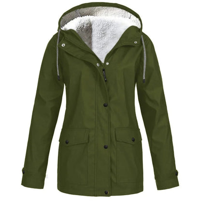 📢📢50%Rabatt!!!🎉✨Gefütterte Outdoorjacke mit Kapuze für Damen