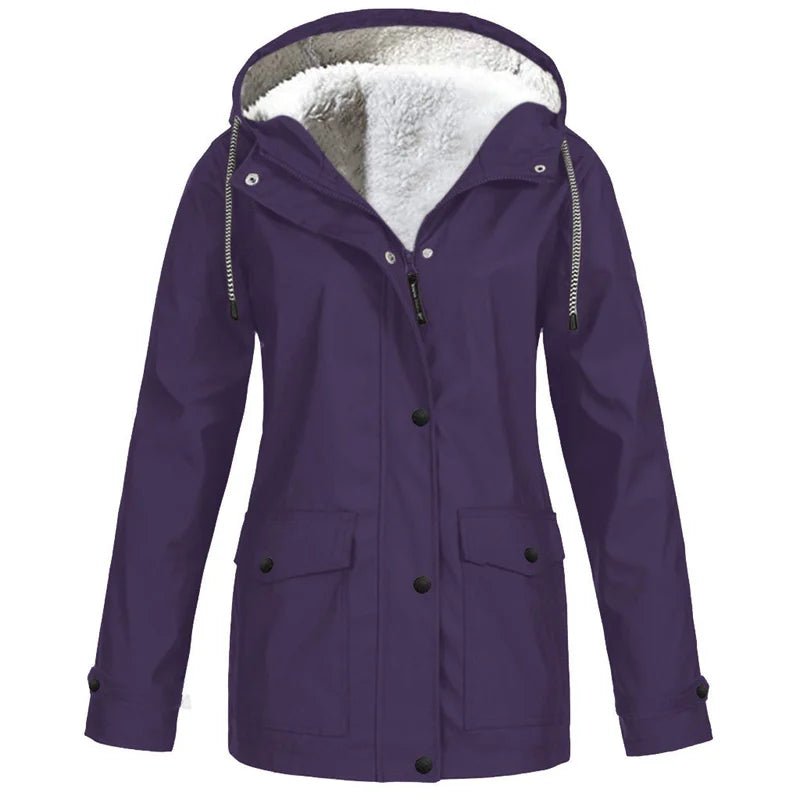 📢📢50%Rabatt!!!🎉✨Gefütterte Outdoorjacke mit Kapuze für Damen