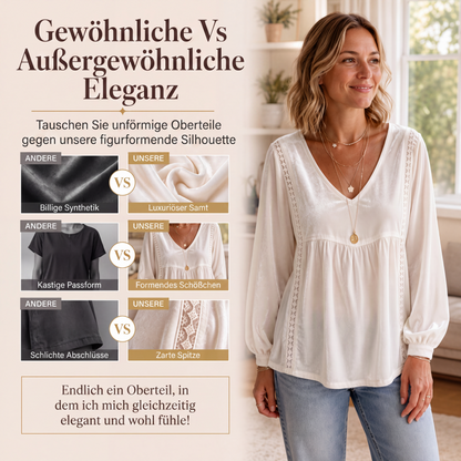 📢📢50%Rabatt!!!🎉✨Elegantes Samtoberteil mit V-Ausschnitt für Damen