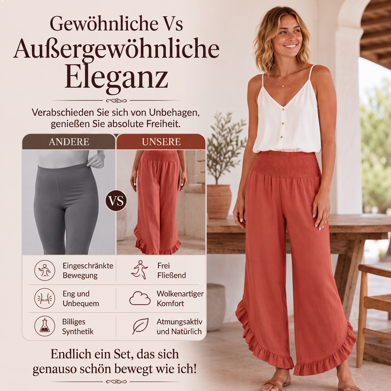 📢📢50%Rabatt!!!🎉✨Damen-Hochbundhosen aus Baumwolle und Leinen
