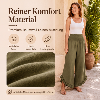 📢📢50%Rabatt!!!🎉✨Damen-Hochbundhosen aus Baumwolle und Leinen