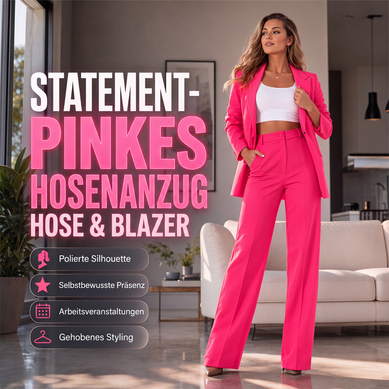 📢📢50%Rabatt!!!🎉✨Elegantes Blazer- & Geradehosen-Set für Damen