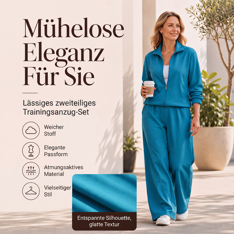 📢📢50%Rabatt!!!🎉✨Damen-Set aus Reißverschluss-Cardigan & Weithosen