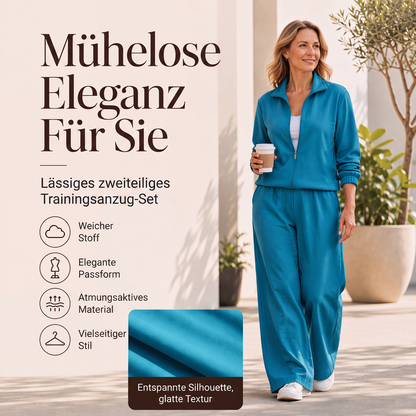 📢📢50%Rabatt!!!🎉✨Damen-Set aus Reißverschluss-Cardigan & Weithosen