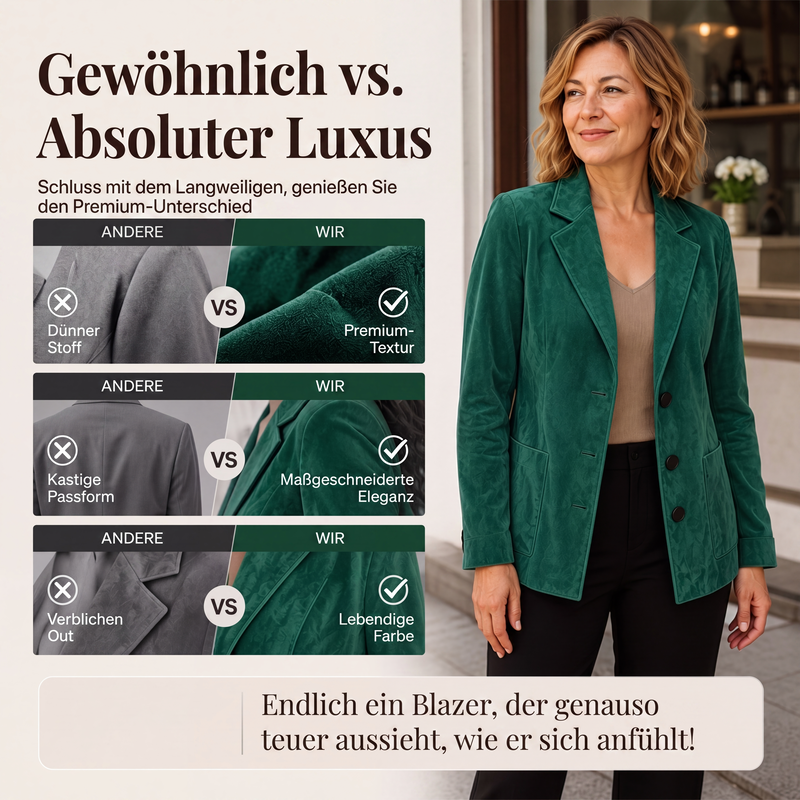 📢📢50%Rabatt!!!🎉✨Wildlederblazer für Damen – Weicher Wildleder-Look, eleganter Schnitt & vielseitig kombinierbar – Perfekt für Alltag, Büro & besondere Anlässe – Jetzt -50%!