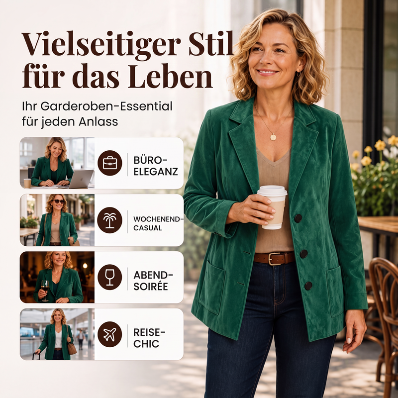 📢📢50%Rabatt!!!🎉✨Wildlederblazer für Damen – Weicher Wildleder-Look, eleganter Schnitt & vielseitig kombinierbar – Perfekt für Alltag, Büro & besondere Anlässe – Jetzt -50%!