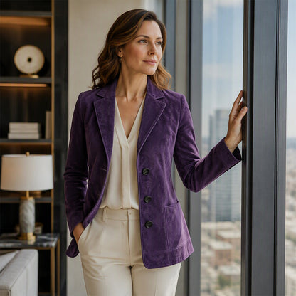 📢📢50%Rabatt!!!🎉✨Wildlederblazer für Damen – Weicher Wildleder-Look, eleganter Schnitt & vielseitig kombinierbar – Perfekt für Alltag, Büro & besondere Anlässe – Jetzt -50%!