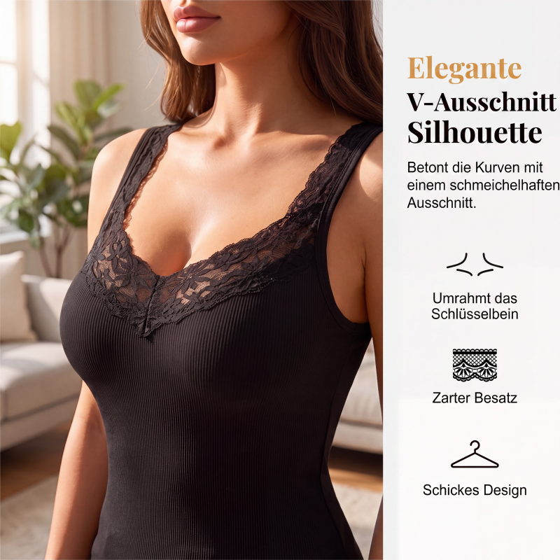 Figurbetontes Spitzen-Tanktop für Damen in großen Größen