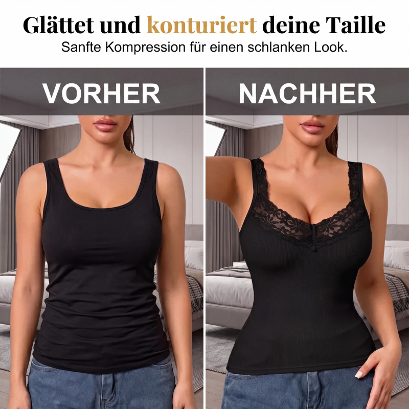 Figurbetontes Spitzen-Tanktop für Damen in großen Größen