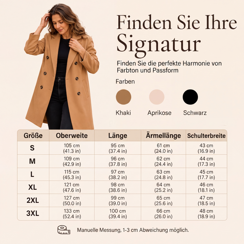 📢📢50%Rabatt!!!🎉✨Zweireihiger Wollmantel für Damen