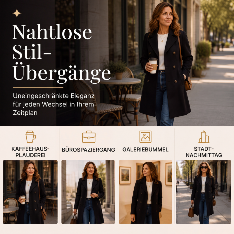 📢📢50%Rabatt!!!🎉✨Zweireihiger Wollmantel für Damen