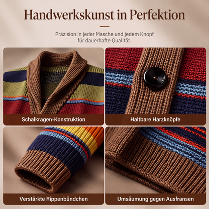 📢📢50%Rabatt!!!🎉✨Gestreifter Strickcardigan mit Schalkragen für Herren
