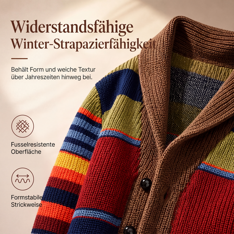📢📢50%Rabatt!!!🎉✨Gestreifter Strickcardigan mit Schalkragen für Herren