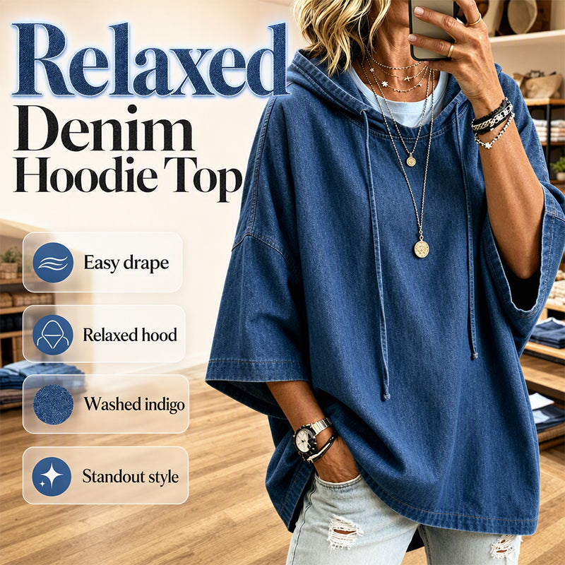 📢🎉50%Rabatt!!!🛍️✨Lässiges, lockeres Denim-Hoodie für Damen