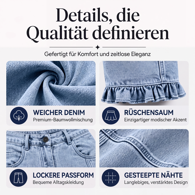 📢📢50%Rabatt!!!🎉✨Damen Jeans mit Rüschensaum – Verspielter Rüschen-Akzent, lässiger Denim-Look & vielseitig kombinierbar – Perfekt für Alltag, Freizeit & coole Looks – Jetzt -50%!