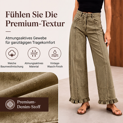 📢📢50%Rabatt!!!🎉✨Damen Jeans mit Rüschensaum – Verspielter Rüschen-Akzent, lässiger Denim-Look & vielseitig kombinierbar – Perfekt für Alltag, Freizeit & coole Looks – Jetzt -50%!