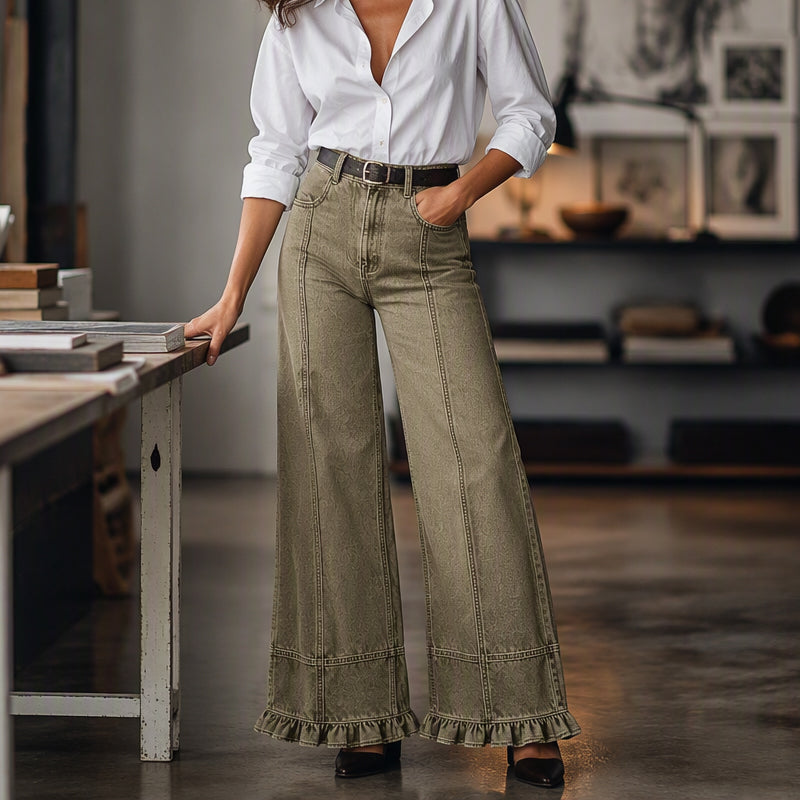 📢📢50%Rabatt!!!🎉✨Damen Jeans mit Rüschensaum – Verspielter Rüschen-Akzent, lässiger Denim-Look & vielseitig kombinierbar – Perfekt für Alltag, Freizeit & coole Looks – Jetzt -50%!