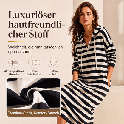 📢📢50%Rabatt!!!🎉✨Legeres gestreiftes Hoodie-Kleid für Damen